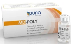 Guna Md-Poly - Dispositivo medico iniettabile a base di collagene per la funzionalità articolare, 10 flaconcini da 2 ml