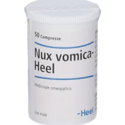 Guna Nux Vomica-Heel - Medicinale omeopatico per l'acidità e i disturbi digestivi, 50 compresse