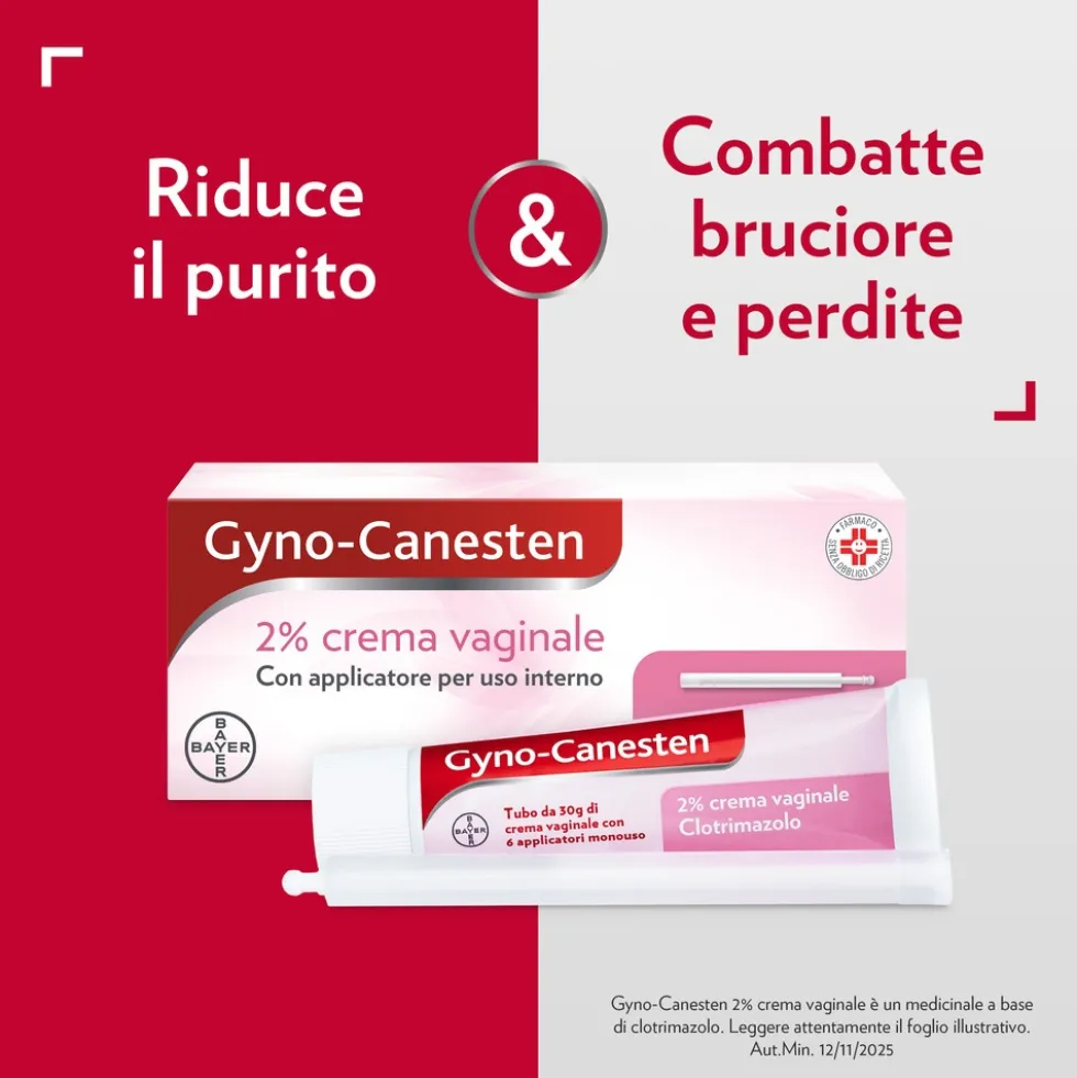 Gynocanesten Crema per Candida Prurito Bruciore Intimo Perdite Infezioni Vaginali, 30g
