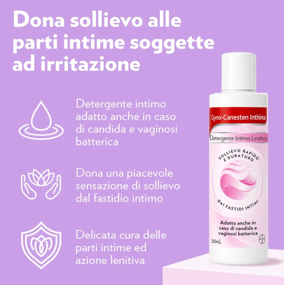 Gyno-Canesten Inthima Lenitivo Detergente Intimo Candida e Vaginosi, 200ml