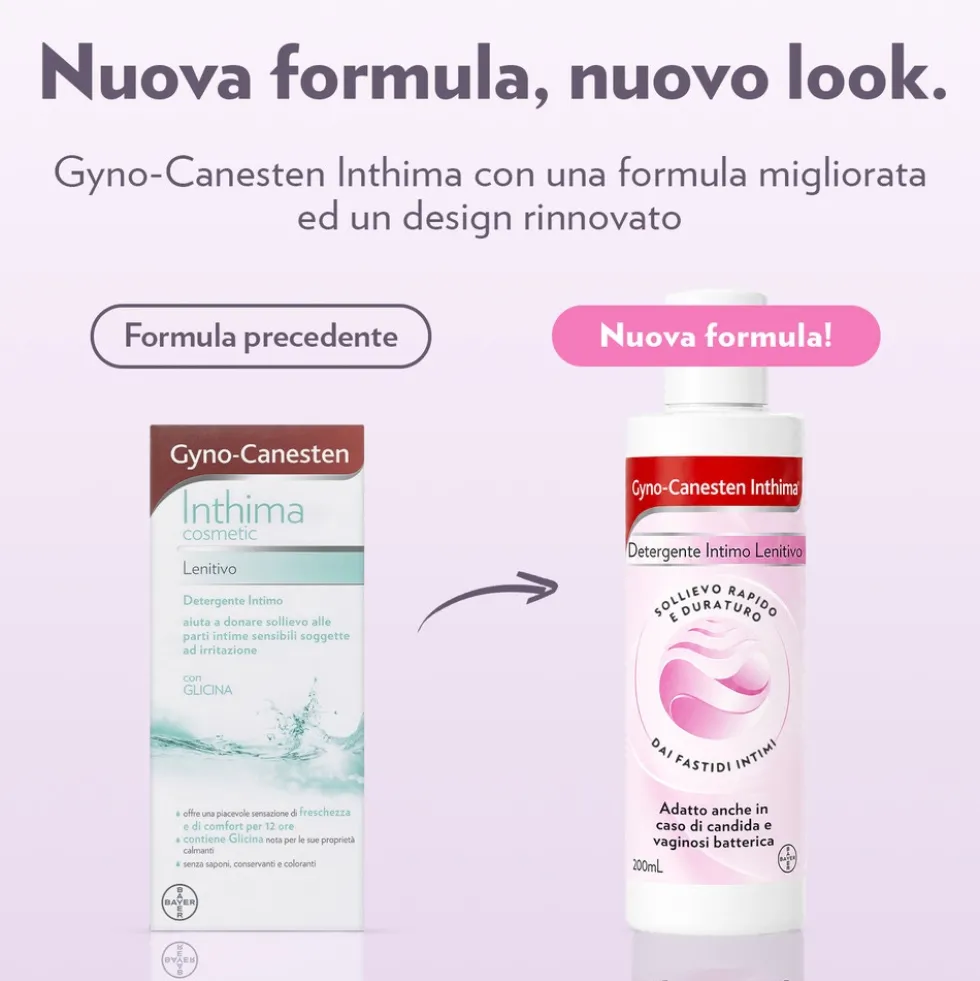 Gyno-Canesten Inthima Lenitivo Detergente Intimo Candida e Vaginosi, 200ml