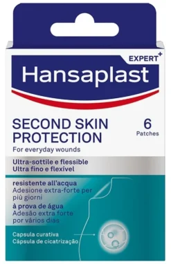 Hansaplast Second Skin Protection - Cerotti autoadesivi per le ferite superficiali, 6 cerotti