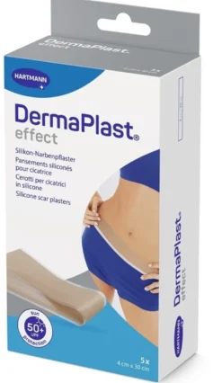 Hartmann DermaPlast Effect - Cerotti in gel di silicone per cicatrici 4 x 30 cm, 5 cerotti