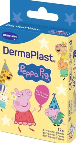 Hartmann DermaPlast Peppa Pig Cerotti Assortiti per Bambini, 12 cerotti