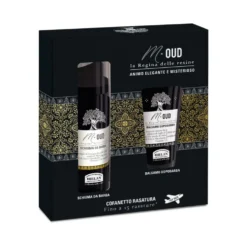 Helan M-Oud - Cofanetto per la rasatura ad azione lenitiva, schiuma 50 ml e balsamo 20 ml
