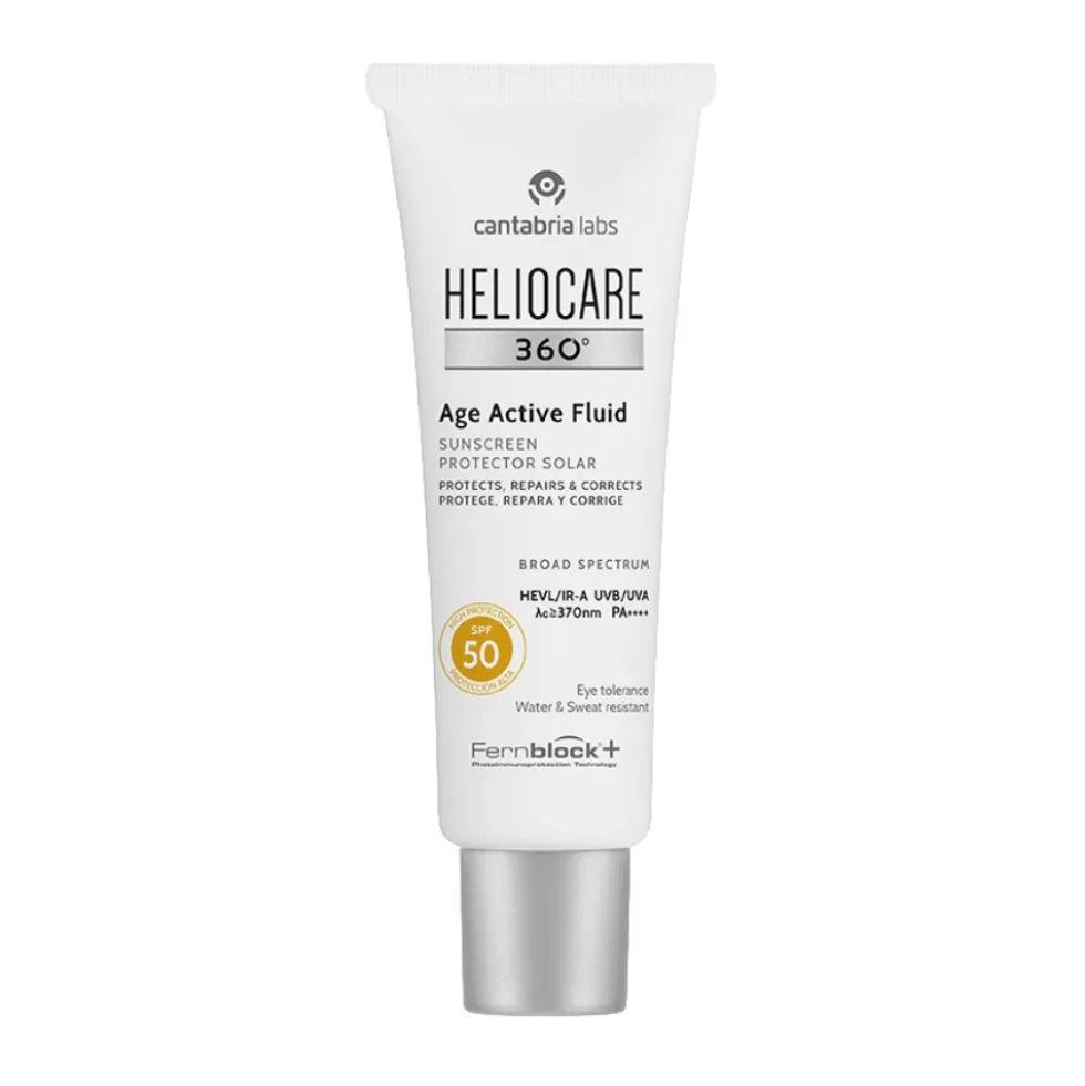 Heliocare 360° Age Active Fluid - Fluido solare viso SPF 50 contro il fotoinvecchiamento, 50 ml