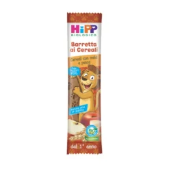 HiPP Barretta biologica con mela, pesca e cereali - Snack per bambini dal 1° anno, 20 g