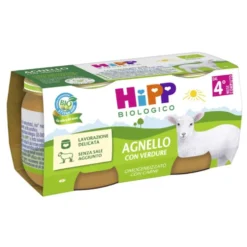 HiPP Biologico Omogeneizzato di Agnello con verdure dai 4+ Mesi, 2 x 80g