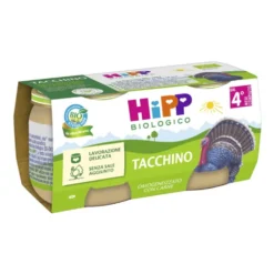 HiPP Biologico Omogeneizzato di Tacchino dai 4+ Mesi, 2 x 80g