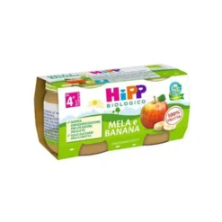 HiPP Omogeneizzato Biologico di Mela e Banana dai 4+ Mesi, 2 x 80g