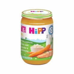 HiPP Pappa completa con riso, carote e salmone - Omogeneizzato biologico per lo svezzamento, 220 g