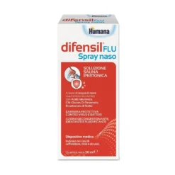 Humana Difensil Flu - Spray nasale ipertonico per il raffreddore e il naso chiuso, 30 ml