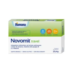 Humana Novomit Travel Antinausea Digestivo Gusto Arancia, 12 Gomme Da Masticare