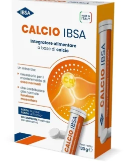 IBSA Calcio - Integratore alimentare di calcio per ossa e muscoli, 60 compresse masticabili