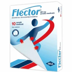 IBSA Flector Cerotto Medicato 180mg Diclofenac Idrossietilpirrolidina Antidolorifico Locale, 10 Cerotti