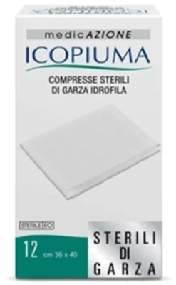 Icopiuma Compresse sterili di garza idrofila 36x40 cm, 12 garze
