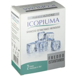 Icopiuma Ghiaccio istantaneo monouso per il pronto soccorso dei traumi, 2 buste