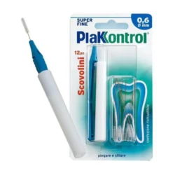 Ideco Plakkontrol - Scovolino con Manico Intercambiabile 0.6mm, 12 Pezzi