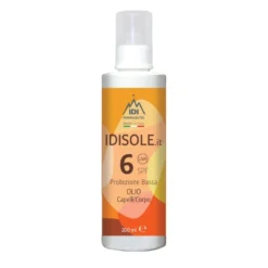 Idi Farmaceutici Idisole - Olio solare spray SPF 6 per proteggere il corpo e i capelli, 200 ml