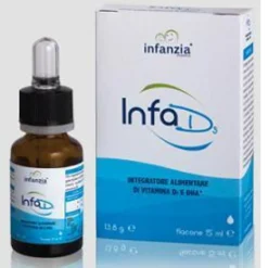 Infanzia Infad 3 Gocce Integratore Alimentare Di Vitamine D3 E DHA 15 ml