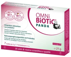 Institut Allergosan Omni Biotic Panda - Probiotico per la flora intestinale, 7 bustine da 3 g