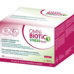 Institut Allergosan Omni Biotic Stress Repair - Integratore per la flora intestinale, 56 bustine