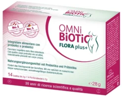 Institut Allergosan Omni Biotic Flora Plus+ Integratore di Probiotici e Prebiotici, 14 Bustine