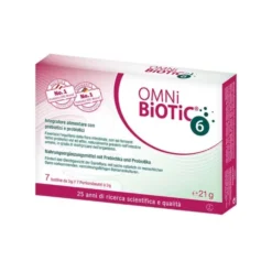 Institut Allergosan Omni-Biotic 6 - Integratore per la flora intestinale, 7 bustine da 3 g