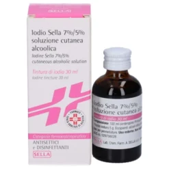 Iodio Sella antisettico alcoolico 7%/5% - Soluzione disinfettante per la cute integra, 30 ml