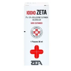 Iodio Zeta 7%/5% Soluzione Cutanea Alcoolica Antisettico e Disinfettante, 30ml