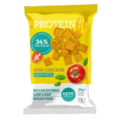 IProteinFit Mini cracker al gusto pizza - Snack salato proteico per spuntini nutrienti, 30 g