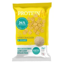 IProteinFit Mini Cracker al sesamo - Snack proteico croccante per il post allenamento, 30 g