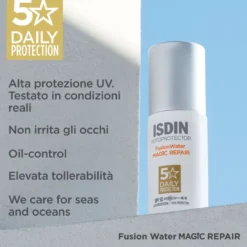 ISDIN Fotoprotector - Fusion Water MAGIC Repair SPF 50 Protezione Solare Viso Idratante Anti-Age, 50ml