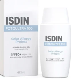 Isdin Fotoultra 100 Solar Allergy - Fotoprotettore viso SPF 50+ per le allergie solari, 50 ml