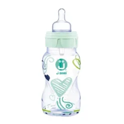 J Bimbi Trendy - Biberon Polipropilene Colore Verde Acqua 0m+, 260ml