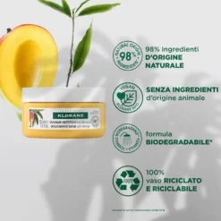 Klorane Burro di Mango - Maschera Nutritiva e Ristrutturante Riparatrice, 150ml