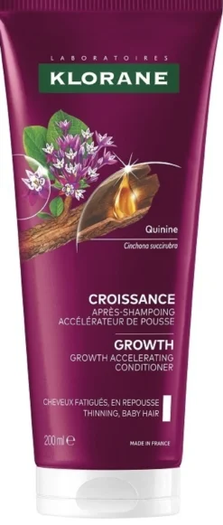 Klorane Chinina Balsamo acceleratore per la crescita e il rinforzo dei capelli, 200 ml