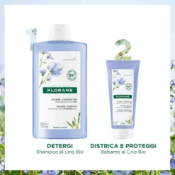 Klorane Fibre Di Lino - Shampoo Volumizzante per Capelli Sottili, 200ml
