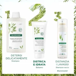 Klorane Latte D'Avena - Balsamo Ultra-Dolce per Tutti i Tipi di Capelli, 200ml