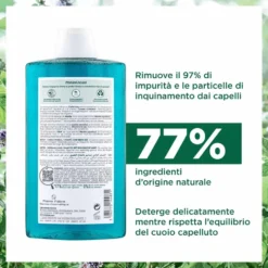 Klorane Menta Acquatica - Shampoo Detox Capelli Esposti all'Inquinamento, 400ml