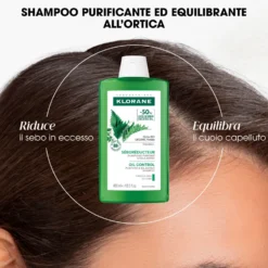 Klorane Ortica - Shampoo Seboriduttore Capelli Grassi, 400ml