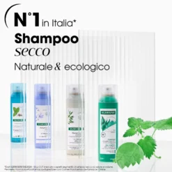 Klorane Ortica - Shampoo Secco all'Ortica & Vitamina E Purificante per Capelli Grassi, 150ml