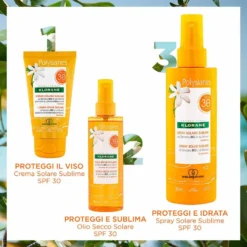 Klorane Polysianes - Olio Secco Spray Solare Corpo Capelli SPF30, 200ml