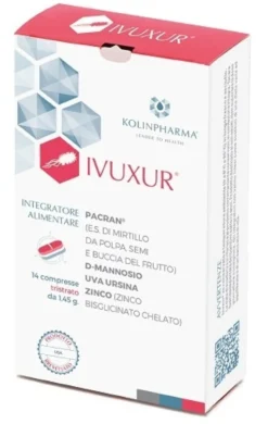 Kolinpharma Ivuxur Integratore per il benessere delle vie urinarie, 14 compresse