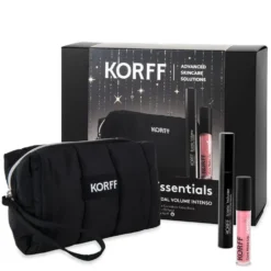Korff Cofanetto Make-Up Essential - Set trucco per ciglia voluminose e labbra idratate, 3 pezzi