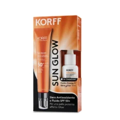 Korff Sun Glow Special Pack - Fluido Viso Antimacchie SPF50+ 50ml + Siero Illuminante 10ml