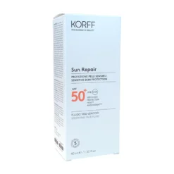 Korff Sun Repair - Fluido Viso Lenitivo SPF50+ Protezione Pelli Sensibili, 40ml