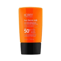 Korff Sun Secret Air Fluido Ultralight Viso SPF50+ - Solare per il viso idratante e anti-età, 50 ml