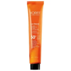 Korff Sun Secret - Fluido Viso Uniformante Anti Age SPF50+ Colorato Light, 50ml