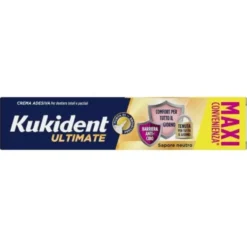 Kukident Ultimate MAXI Crema Adesiva per Dentiere Totali e Parziali Gusto Neutro, 57g